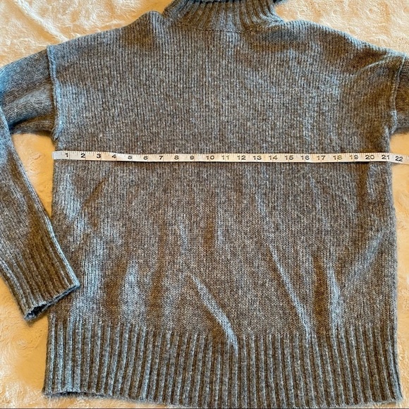 L.O.G.G. Small Grey Ribbed Turtleneck Alpaca Blend Sweater - Picture 6 of 8